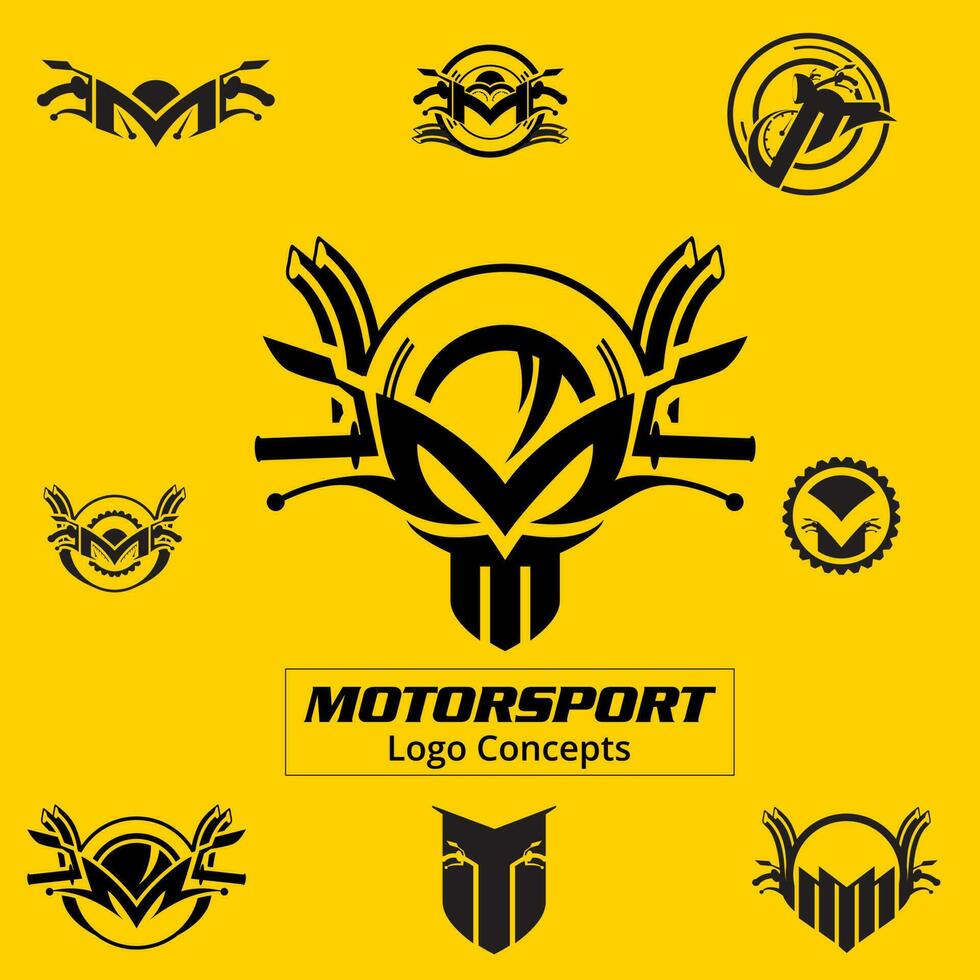 M letter based, Motorcycle symbol set vector