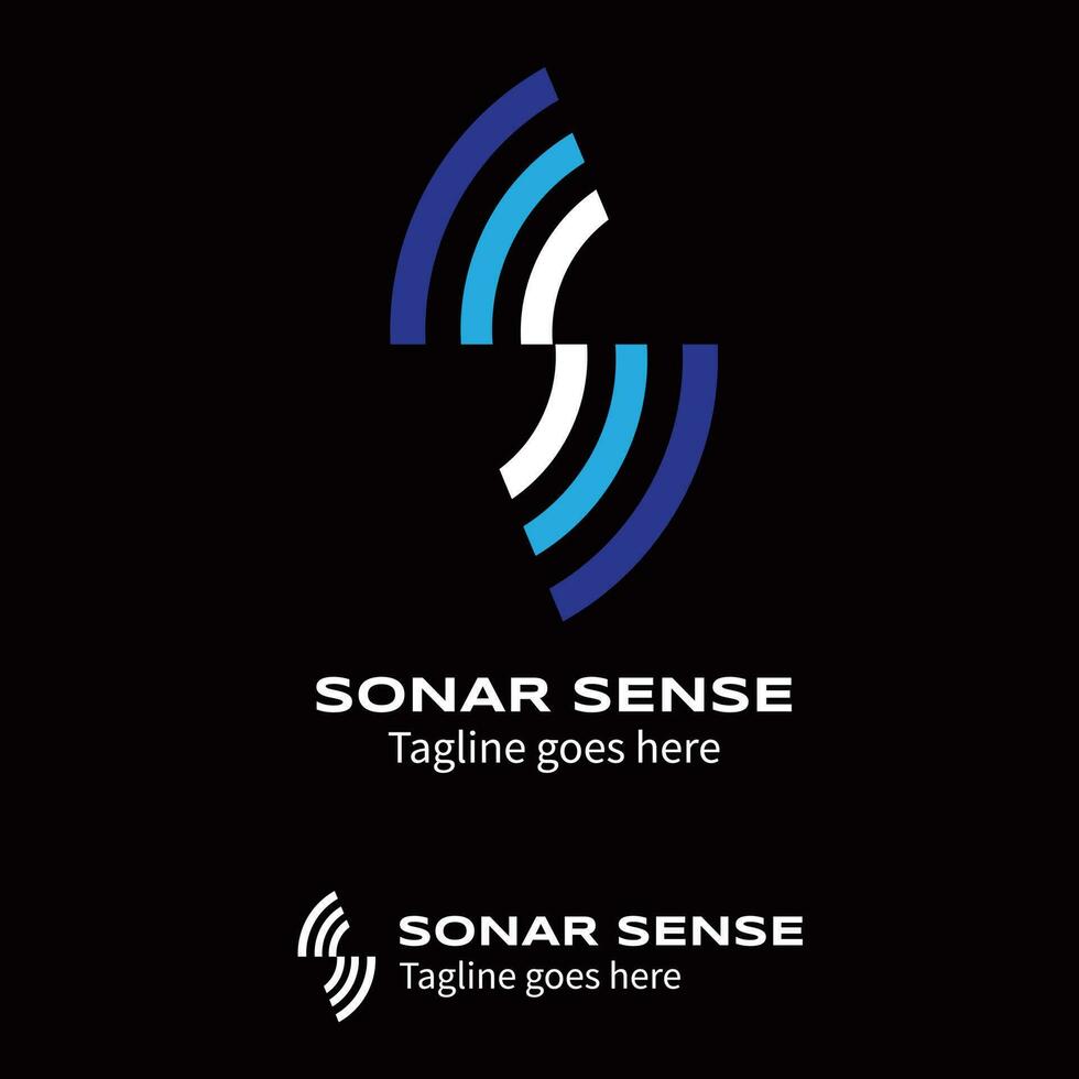 S letter based Sonar Sense or Signal logo symbol vector