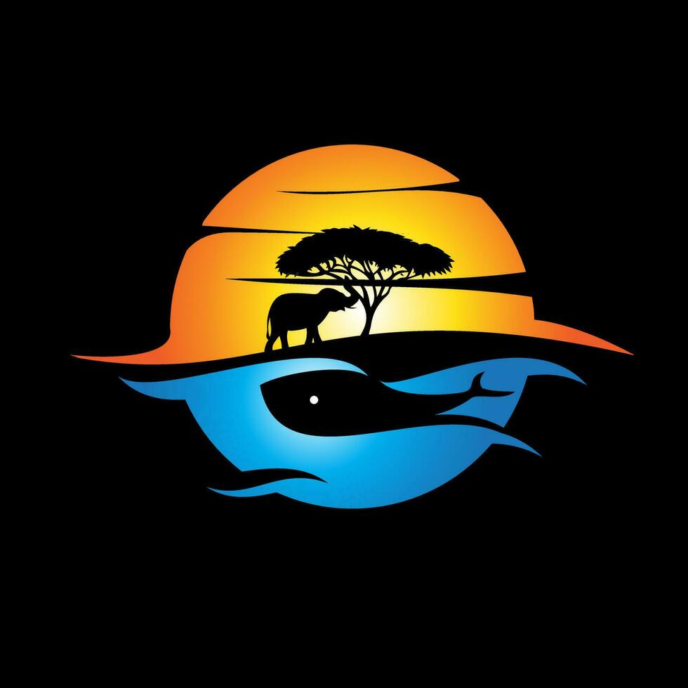 tierra y mar logo símbolo. vector