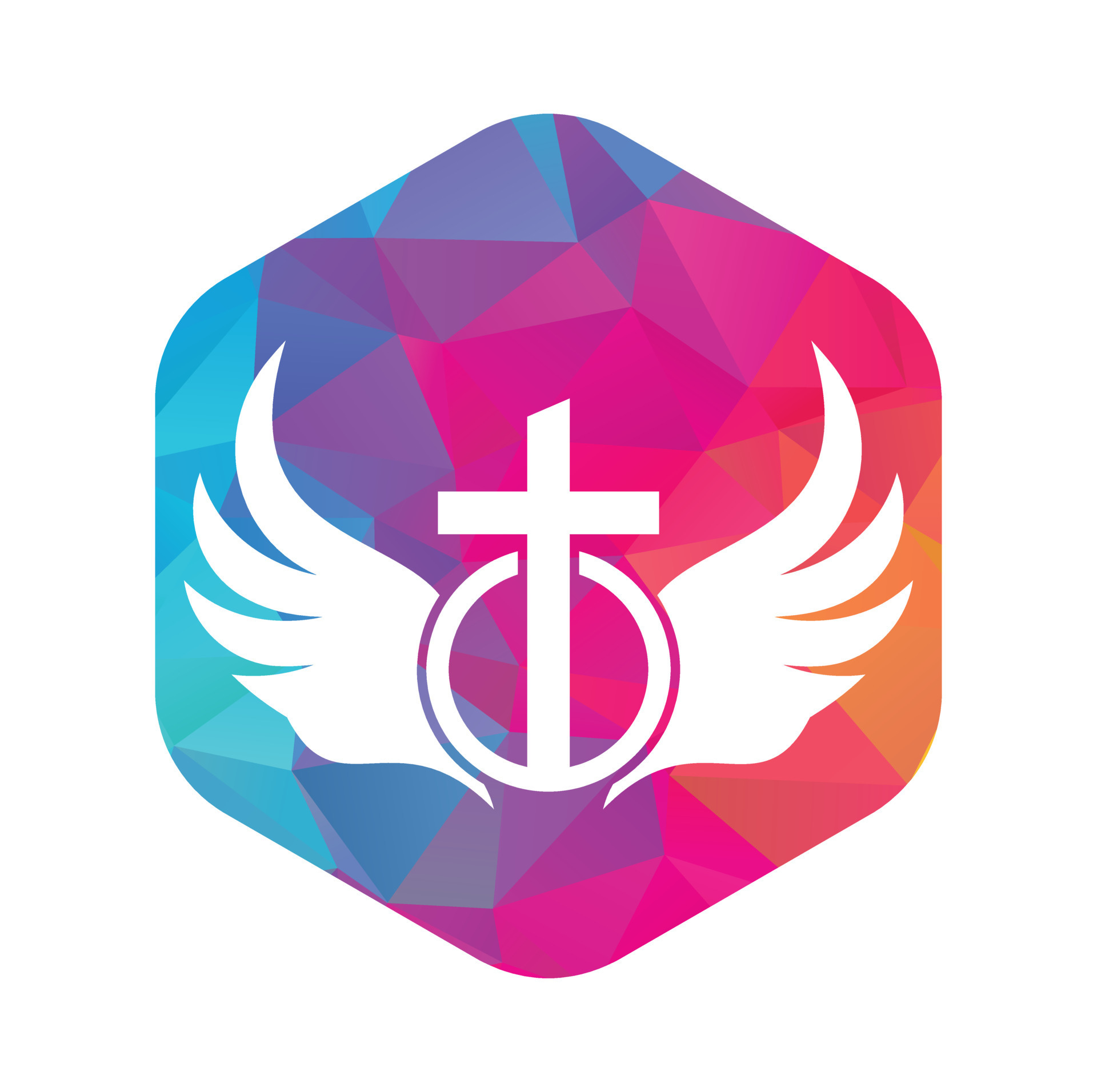 Church logo. Bible, Jesus' cross and angel wings. Wings church logo ...