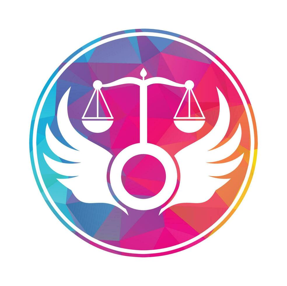 Wing law firm logo design vector design. Simple scales of attorney law logo vector.
