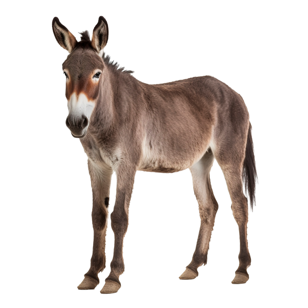 Donkey isolated on Transparent background, Digital Art, PNG Images, generate ai