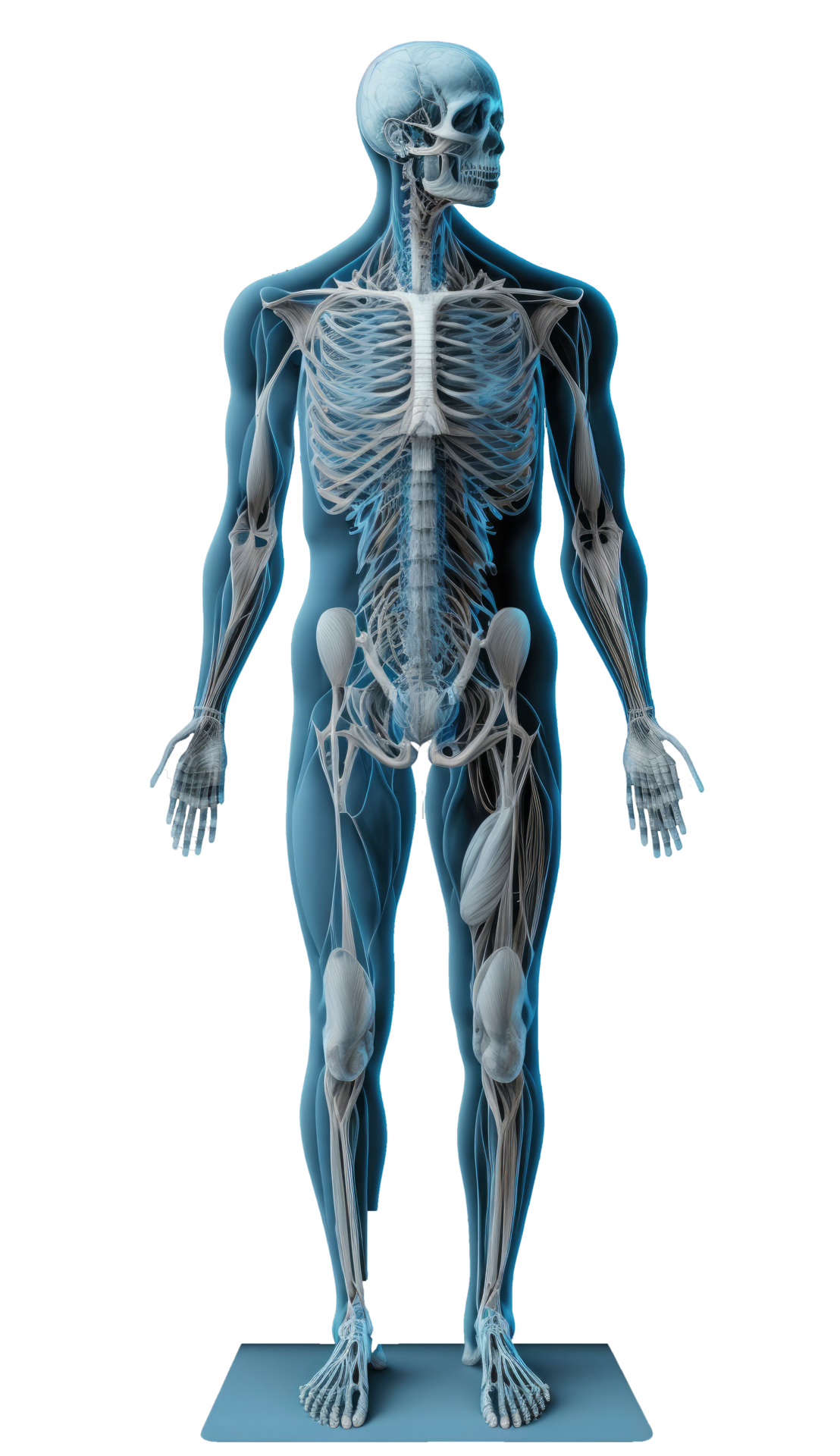 full Human body anatomy 3d rendering anatomical drawing body muscular  system sketch drawing Generate Ai 24320547 PNG