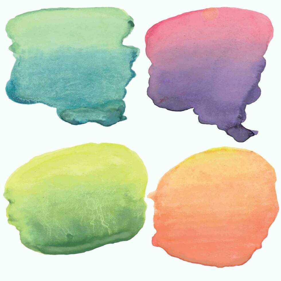 Set of watercolor bright splashes isolated on white vector