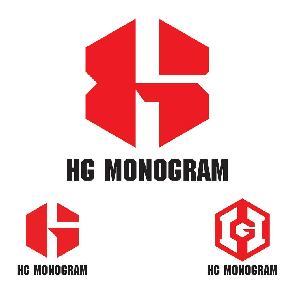 HG monogram logo set. vector