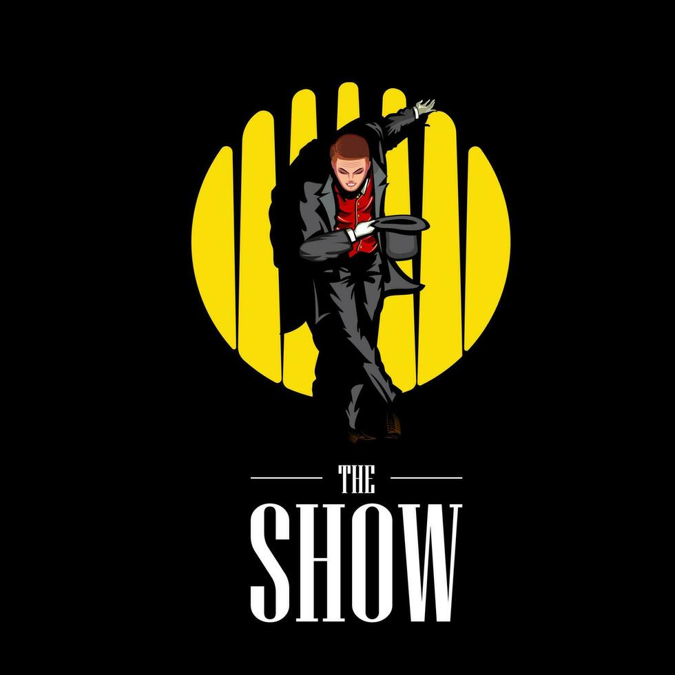 Stand up comedy show, Magician or Host on stage vector