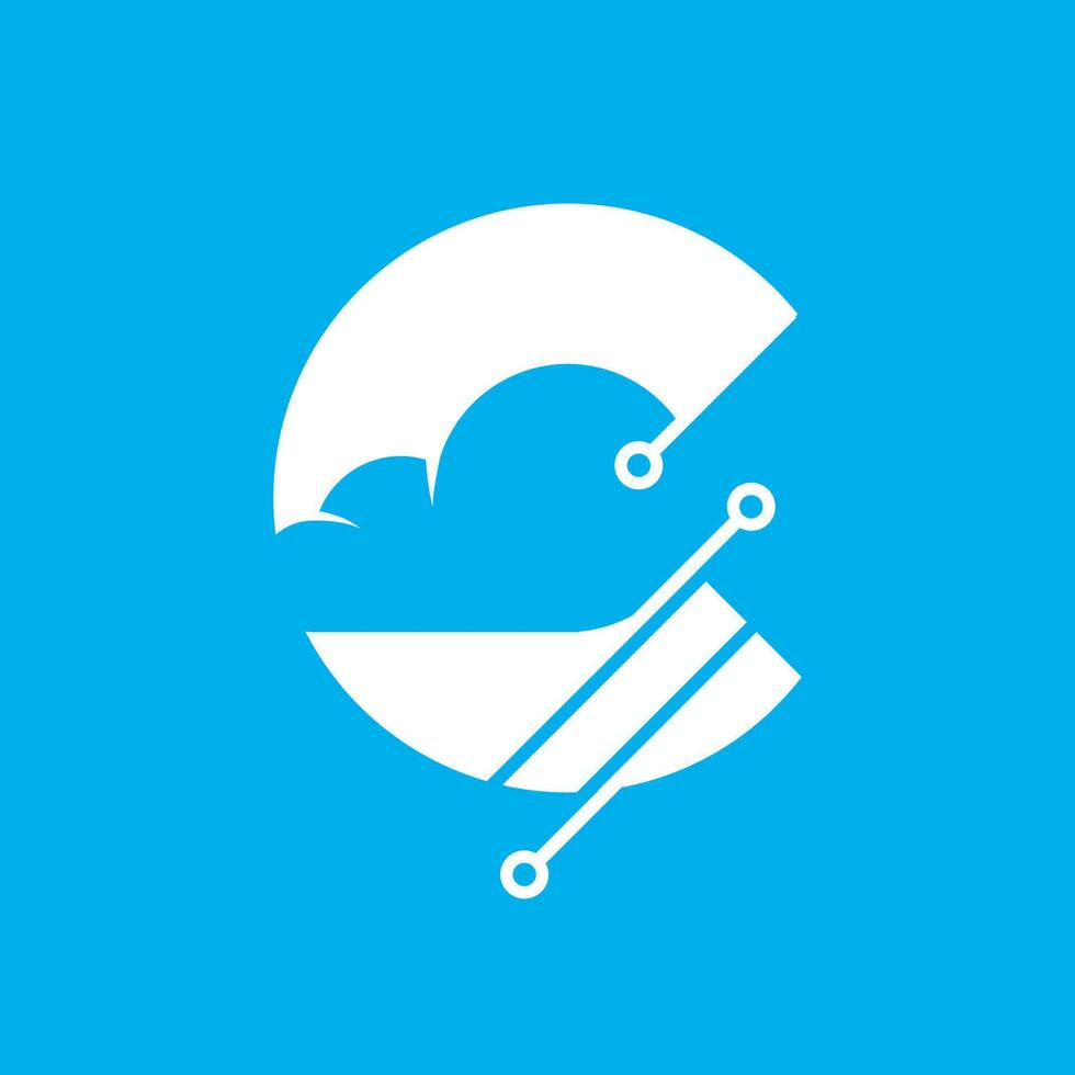 C logo, letter based. cloud computing icon vector