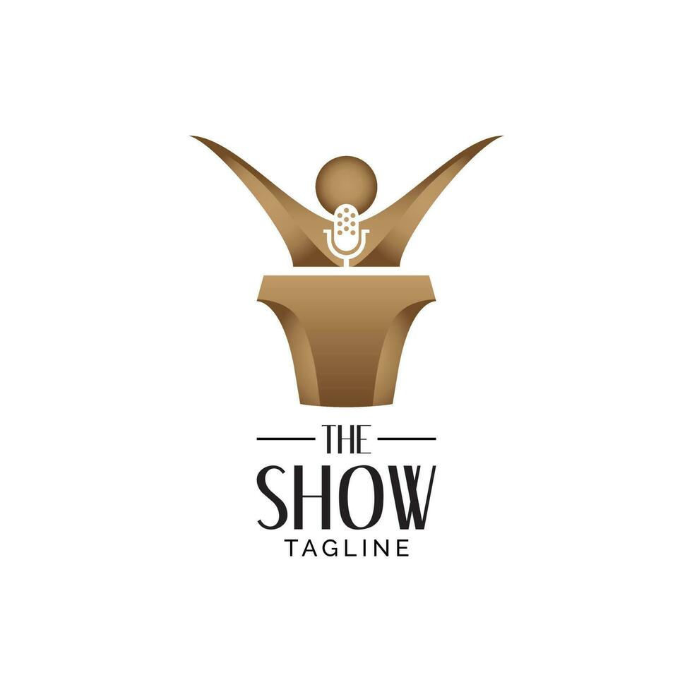 Presenter, preacher, host, or master of ceremony logo symbol. vector