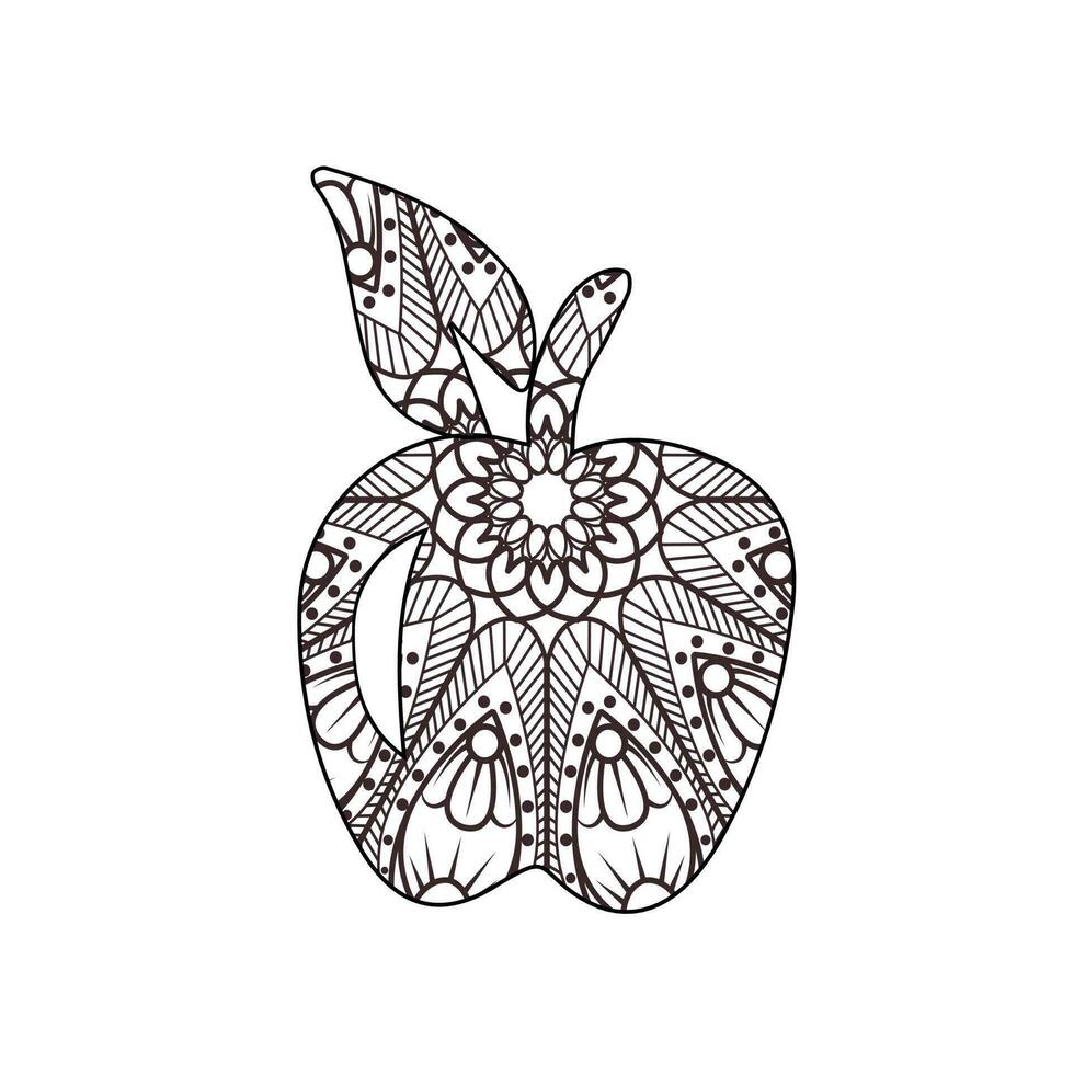 vector Fruta mandala colorante página para adultos ilustración Arte