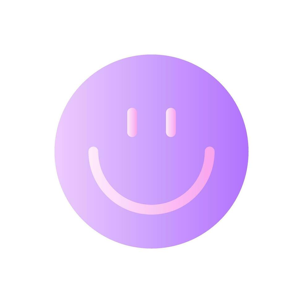 Smiling face flat gradient two-color ui icon. Feelings expression. Positive mood. Communication. Simple filled pictogram. GUI, UX design for mobile application. Vector isolated RGB illustration