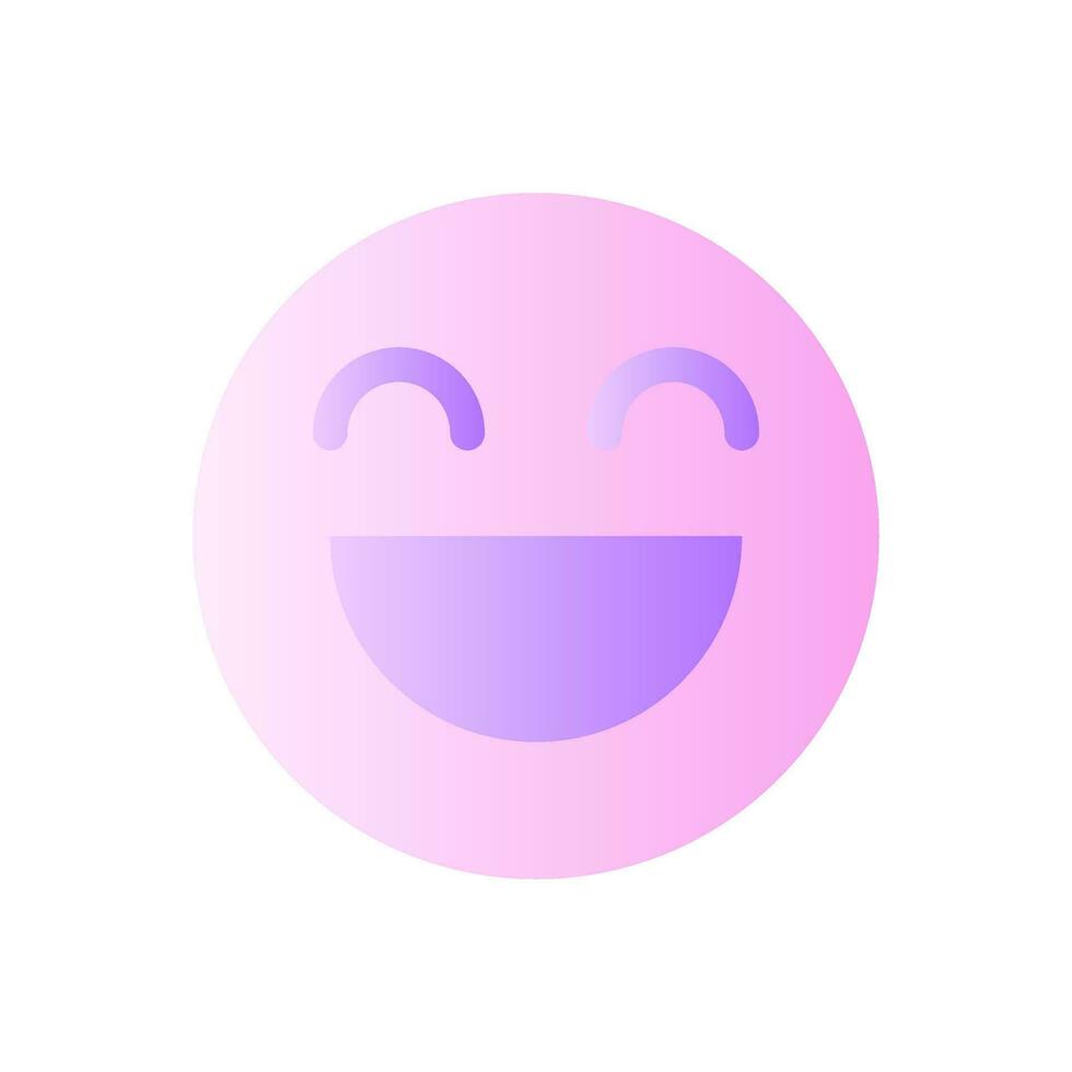 Laughing face flat gradient two-color ui icon. Feelings expression. Joke reaction. Communication. Simple filled pictogram. GUI, UX design for mobile application. Vector isolated RGB illustration