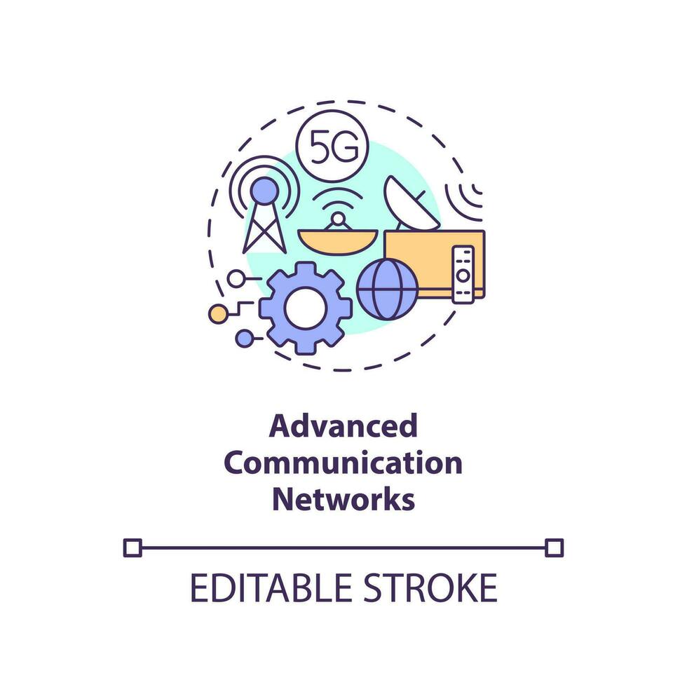 Advanced communication networks concept icon. Governmental IT funding abstract idea thin line illustration. Isolated outline drawing. Editable stroke vector