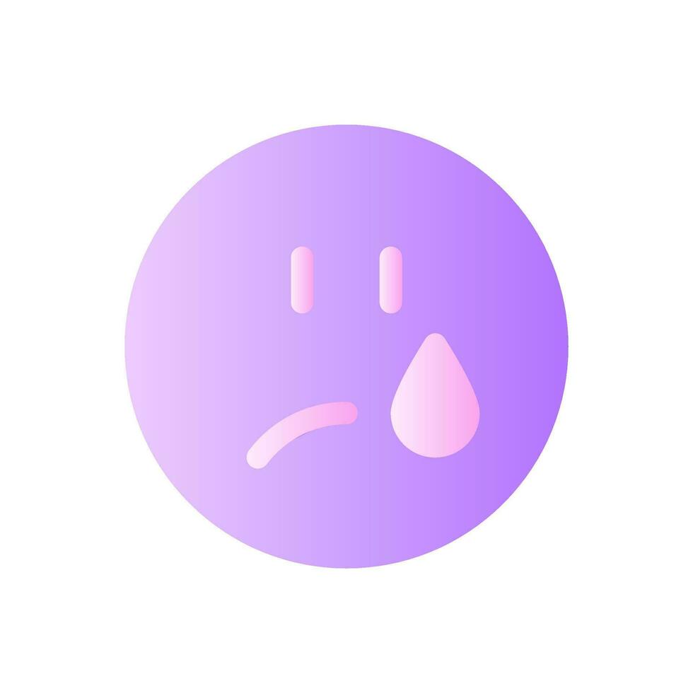 Crying face flat gradient two-color ui icon. Depressed and unhappy face. Emotional expression. Simple filled pictogram. GUI, UX design for mobile application. Vector isolated RGB illustration