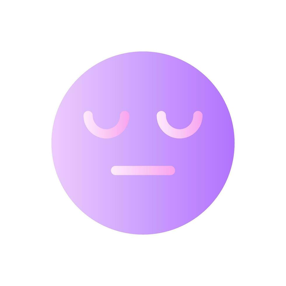 Sleepy face flat gradient two-color ui icon. Indifferent emotion. Feelings expression. Simple filled pictogram. GUI, UX design for mobile application. Vector isolated RGB illustration