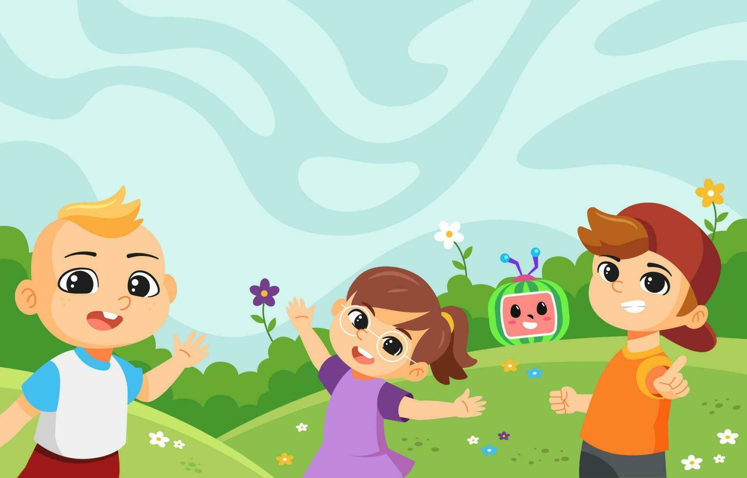 Cute Toddler and Friends Background Concept vector