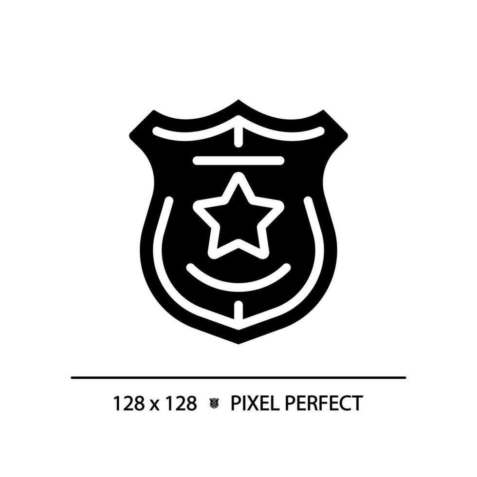 Law enforcement pixel perfect RGB color icon. Police department service. Legal activity for citizens protection. Silhouette symbol on white space. Solid pictogram. Vector isolated illustration