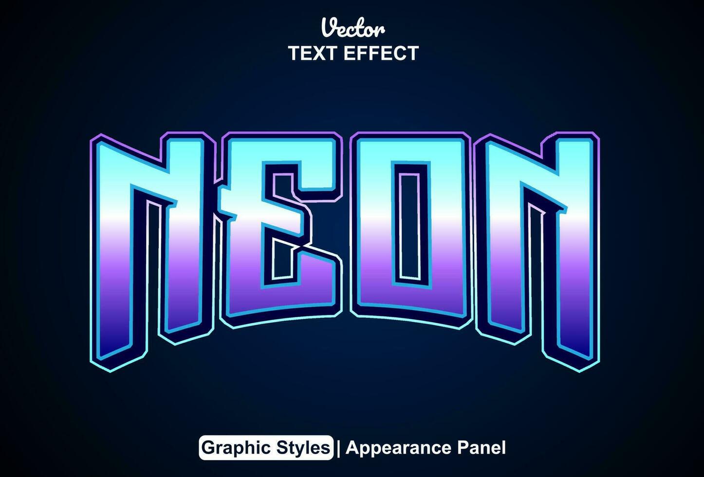 neon text effect with blue color graphic style and editable. vector