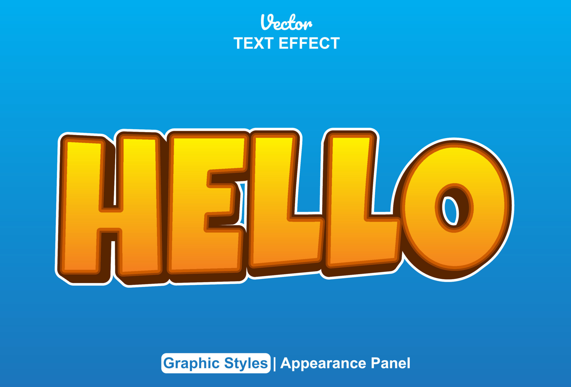 hello text effect with orange graphic style and editable. 24320857 ...