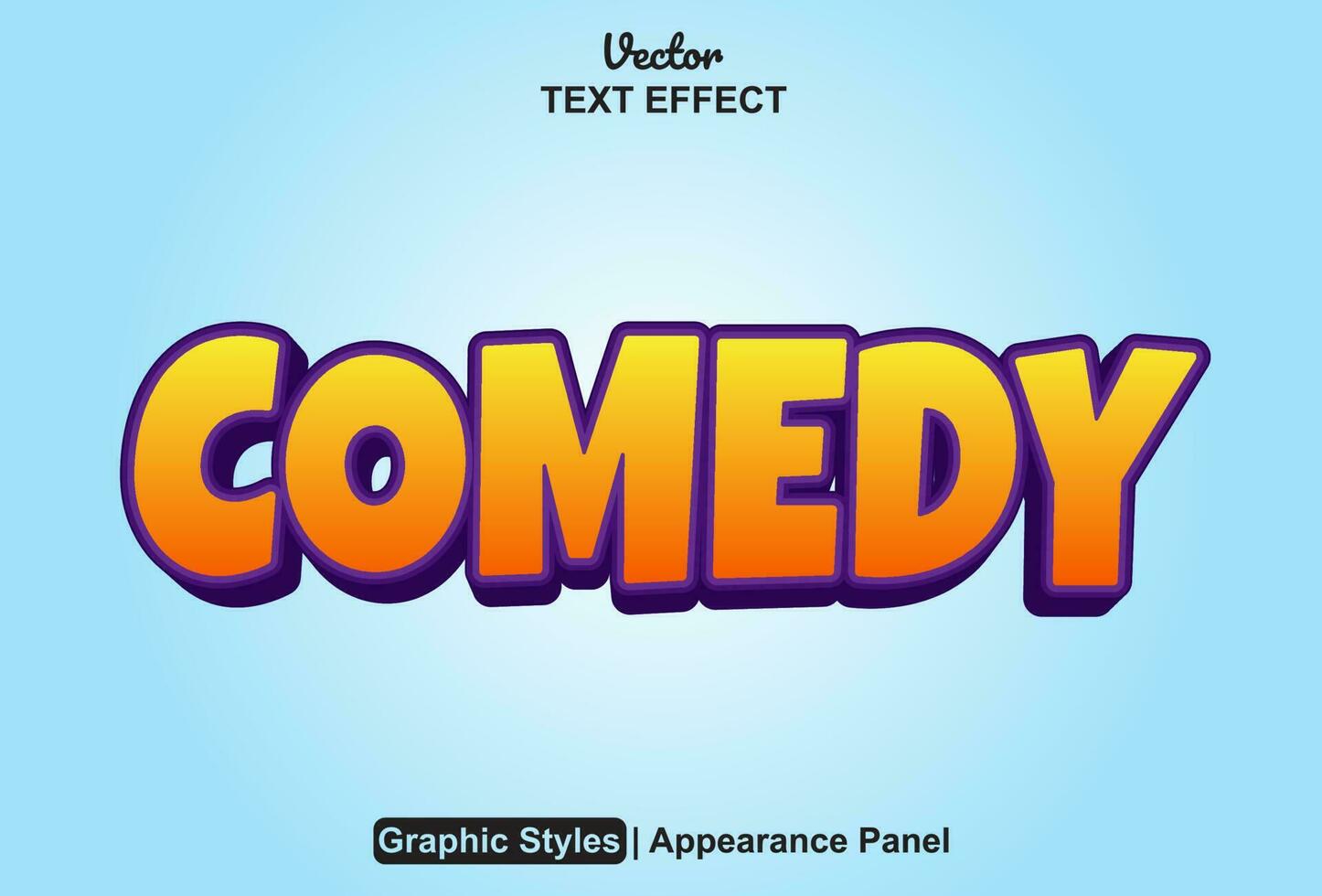 comedy text effect with orange graphic style and editable. vector