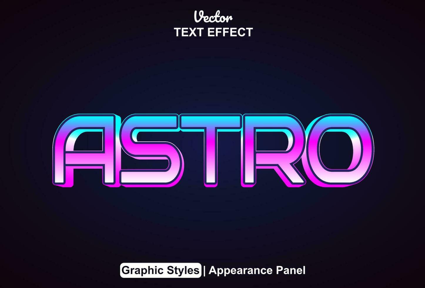 astro text effect blue color graphic style and editable. vector