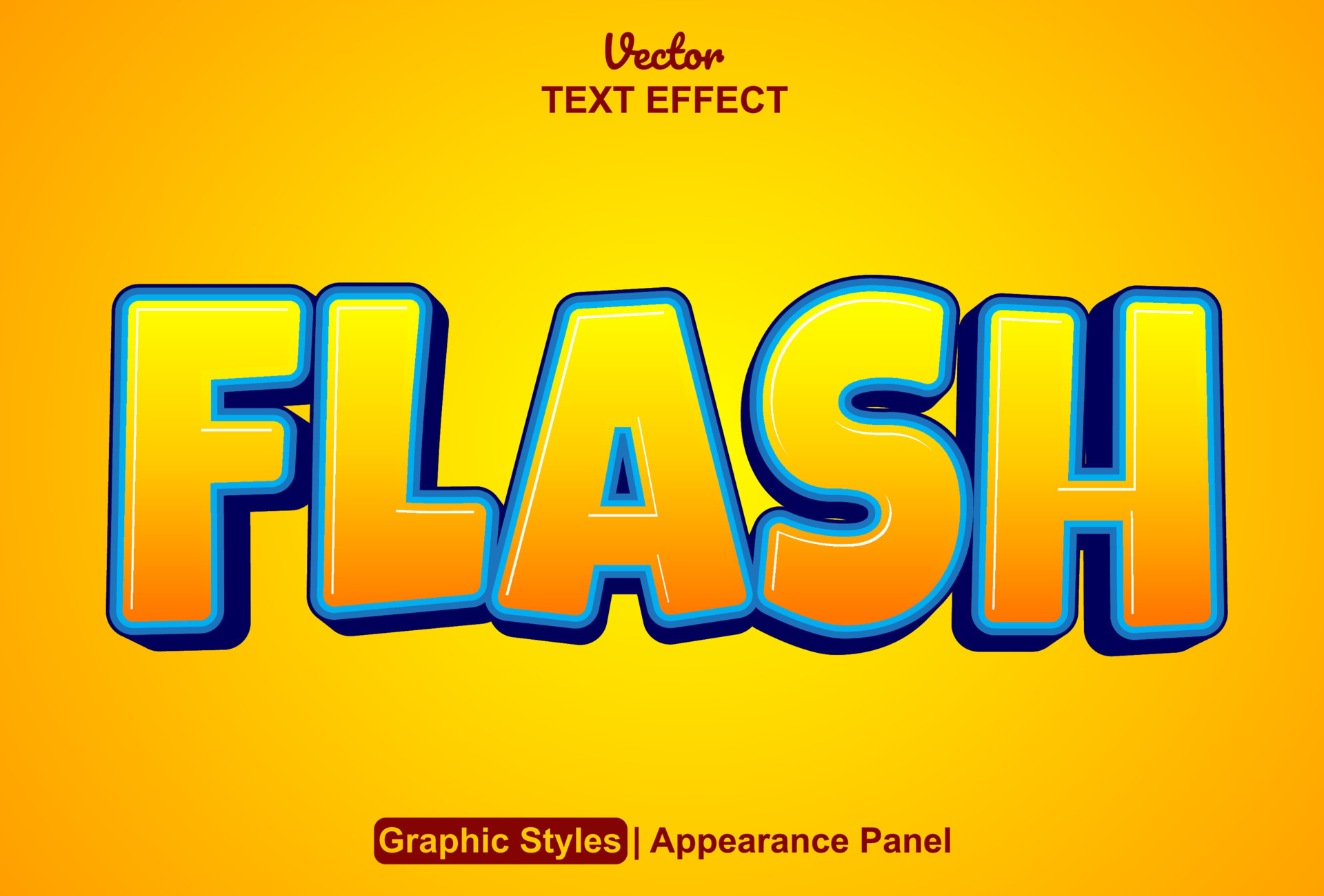 flash text effect with yellow graphic style and editable. 24320880 Vector Art at Vecteezy