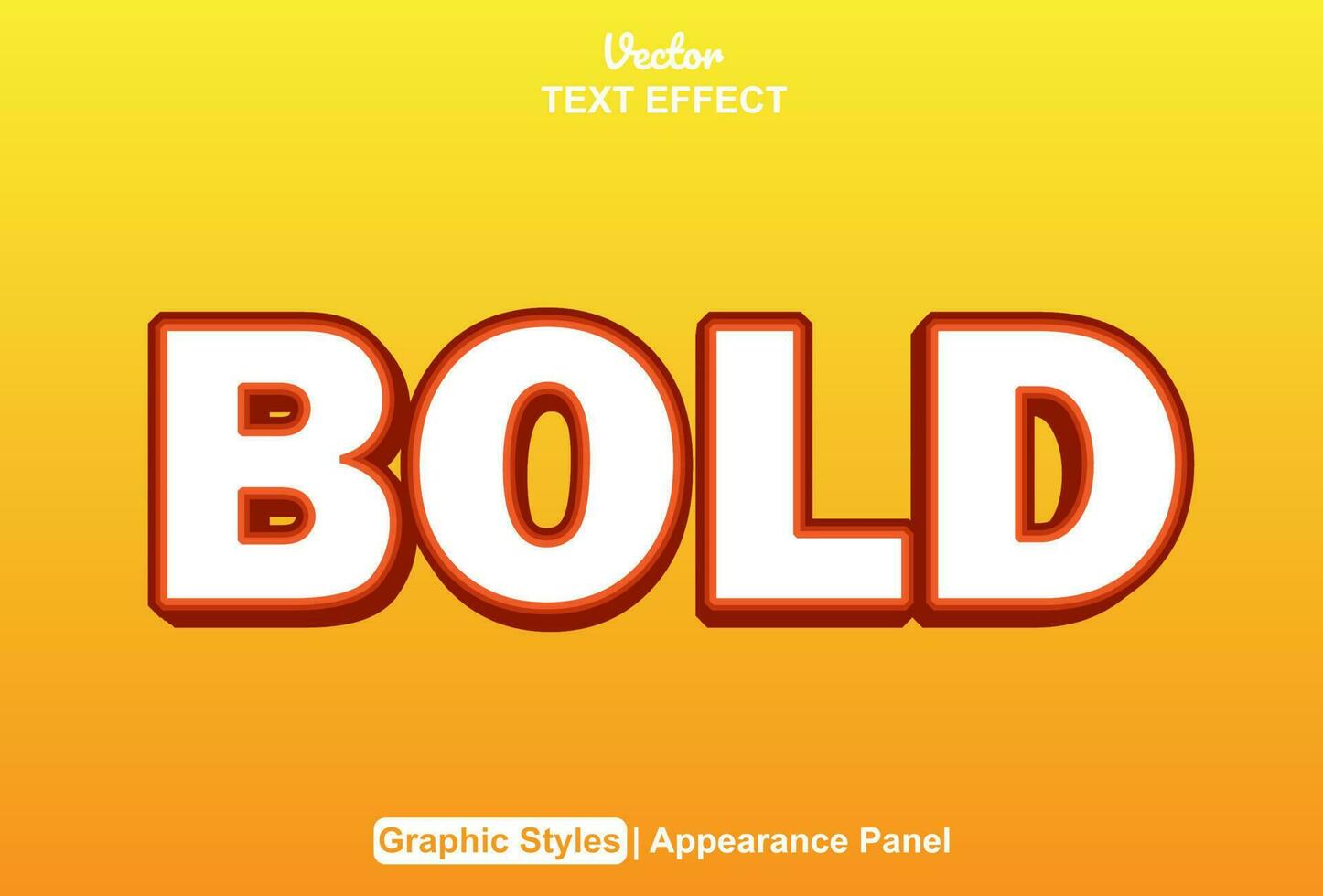 bold text effect with editable orange color graphic style vector