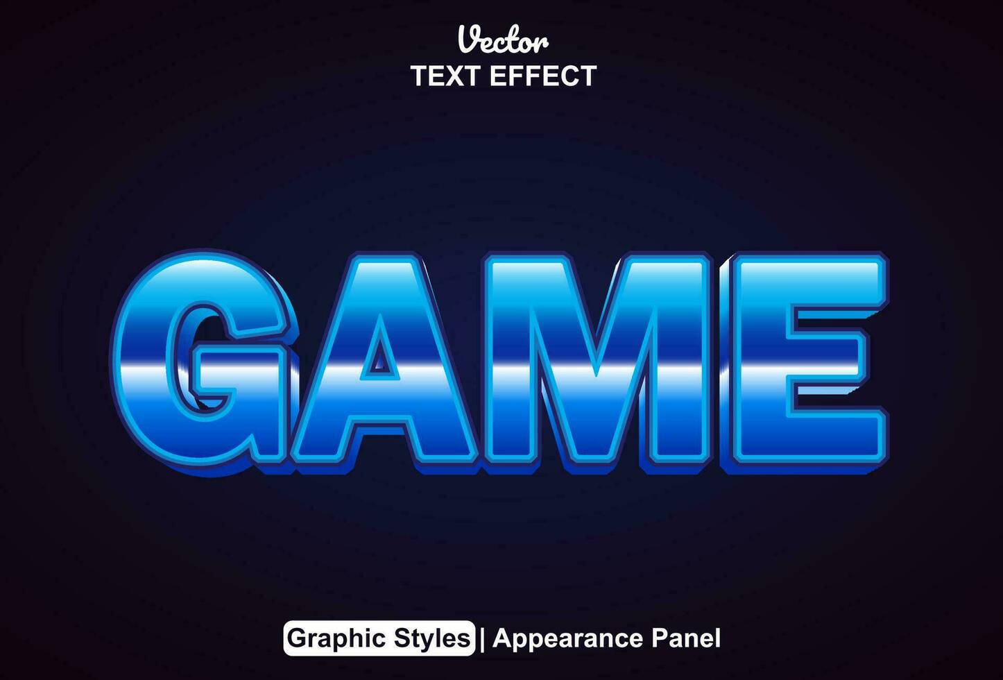 game text effect with blue color graphic style editable. vector