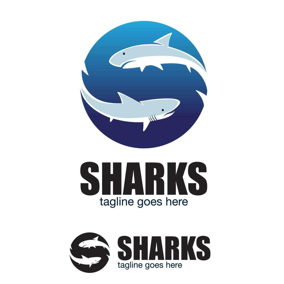 S letter based Sharks logo symbol. vector