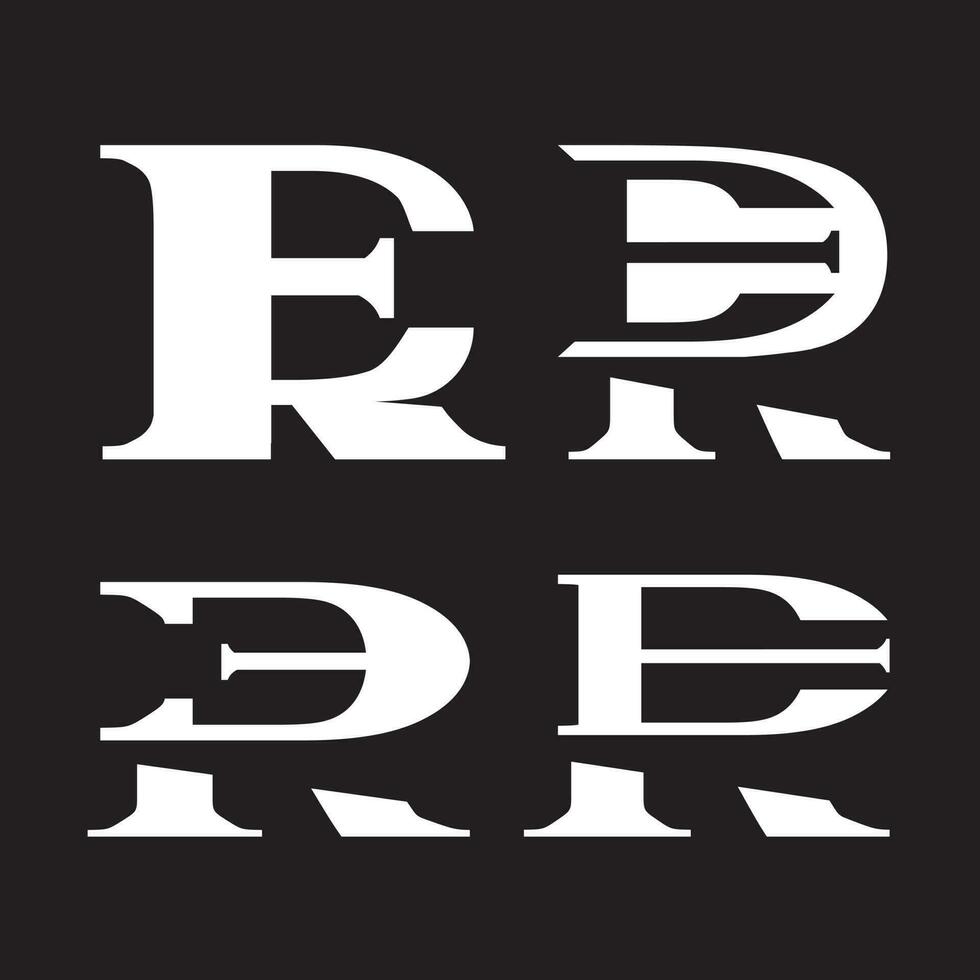 ER or RE monogram logo set vector