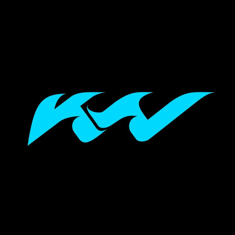 kw letra establecido logo símbolo vector