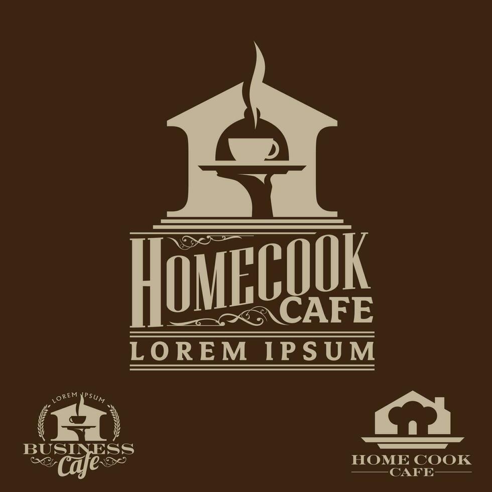 Cafe theme logo set. vector