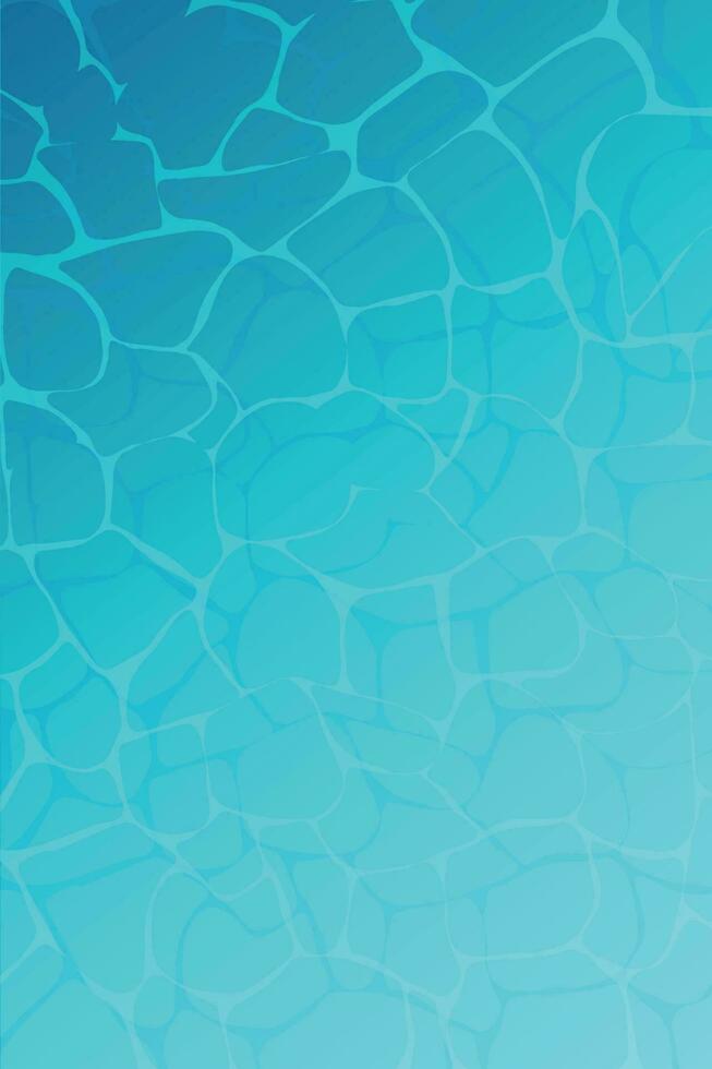 Water ripple top view textured pattern design. Sun light reflection top view swimming pool, ocean, and sea background. Vector illustration.