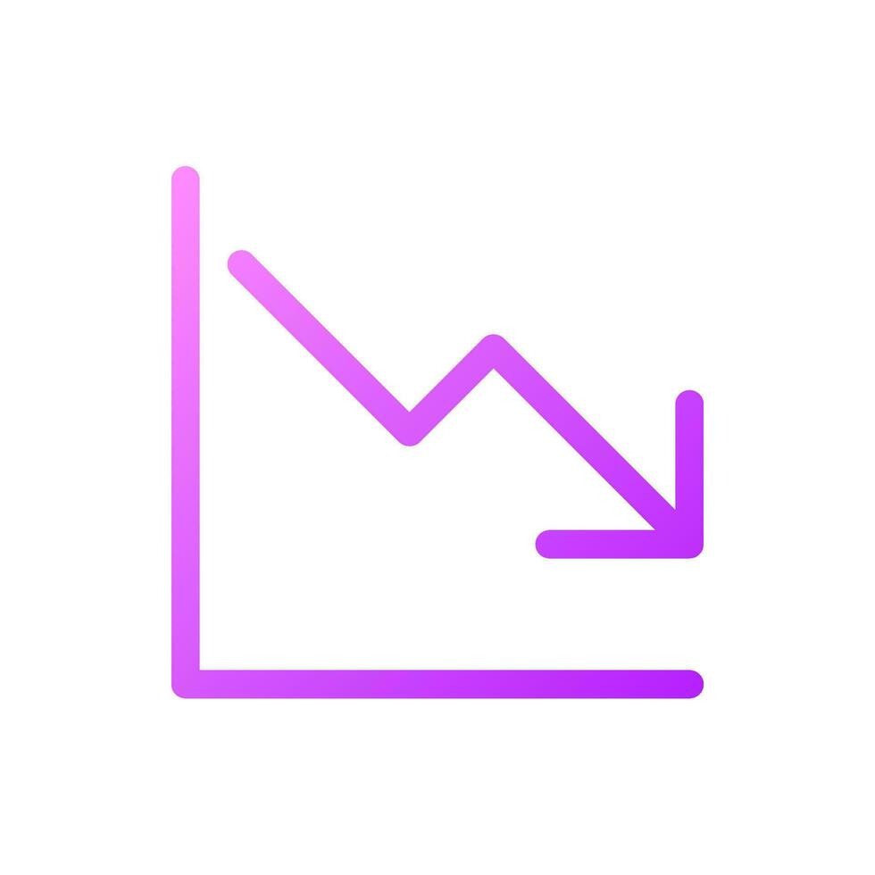 Diminution pixel perfect gradient linear ui icon. Financial forecast. Business analytics. Line color user interface symbol. Modern style pictogram. Vector isolated outline illustration
