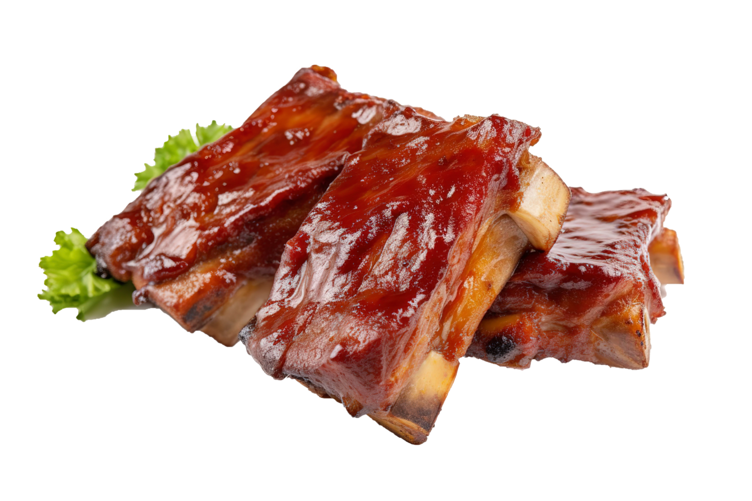 delicioso asado de repuesto costillas sabroso barbacoa carne, aislado en transparente fondo, generar ai png