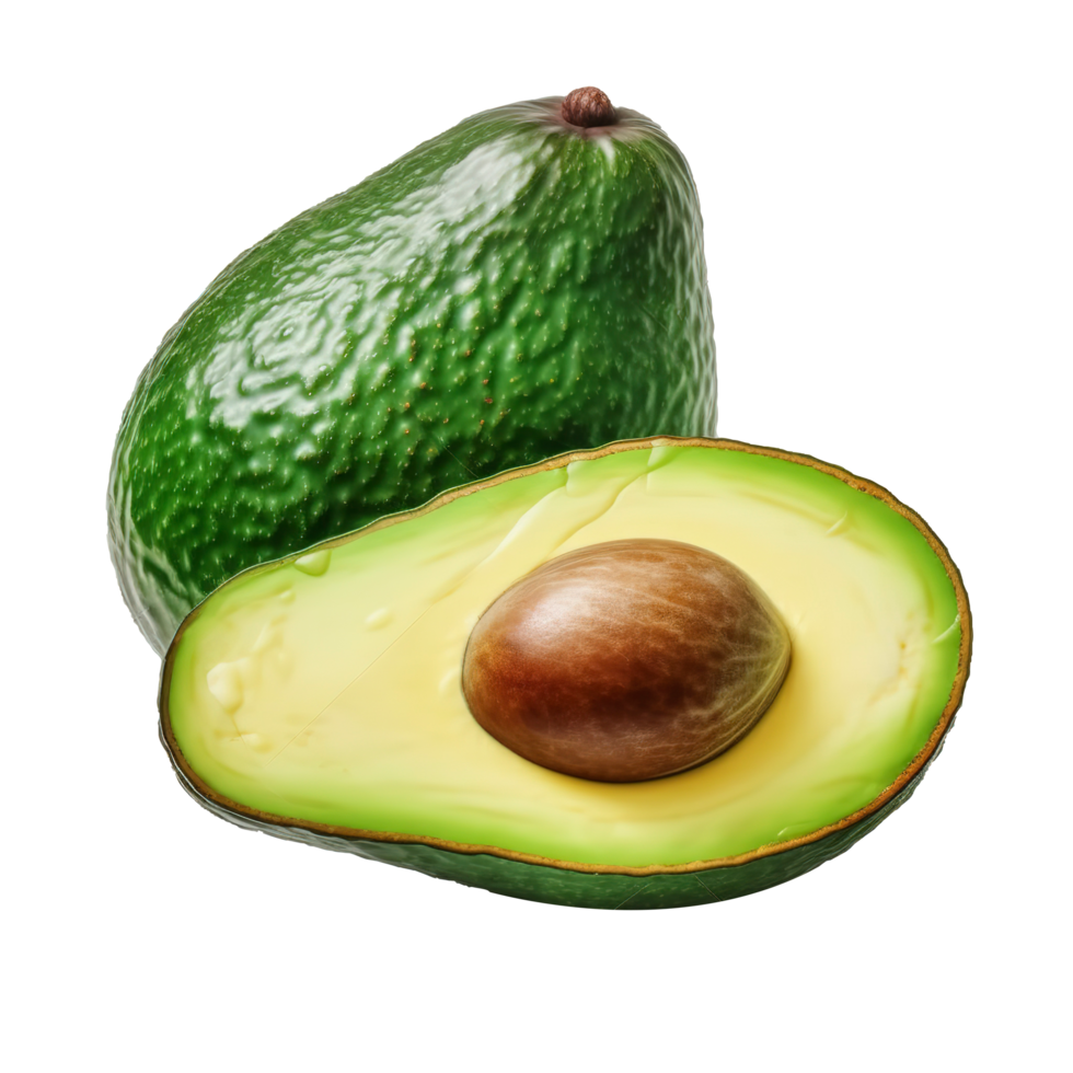 aguacate aislado en transparente fondo, generar ai png