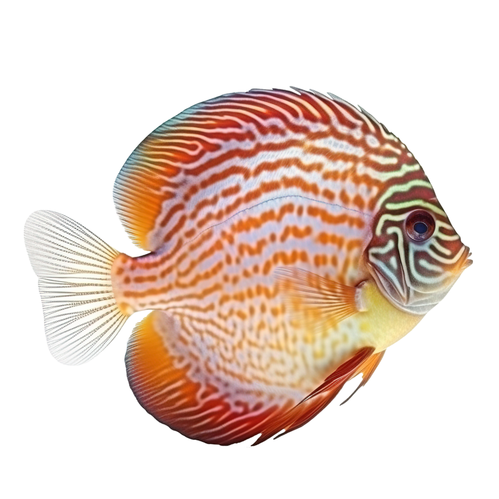 Discus fish  isolated on Transparent background, generate ai png
