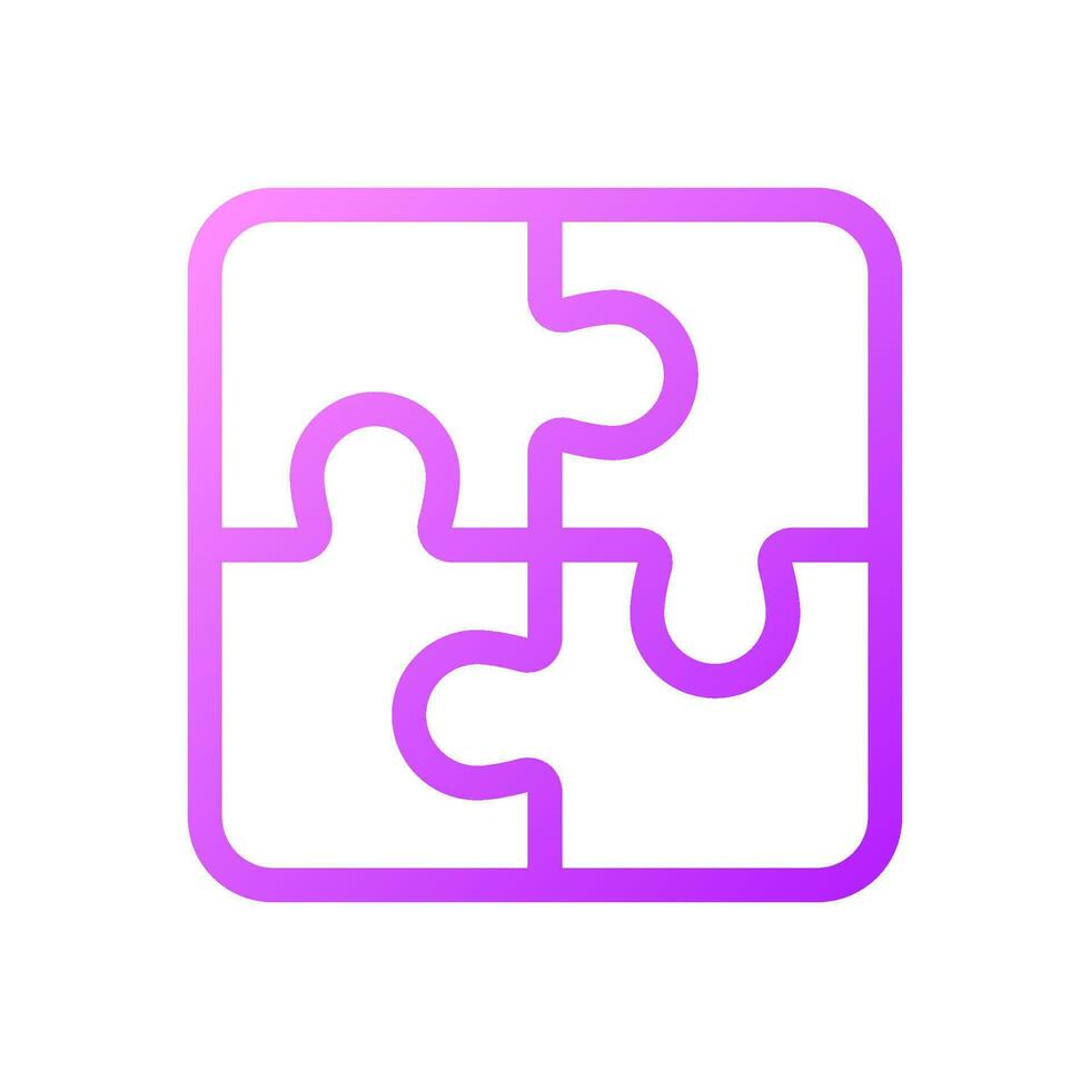 Puzzle pixel perfect gradient linear ui icon. Team cooperation. Idea and solution. Business planning. Line color user interface symbol. Modern style pictogram. Vector isolated outline illustration