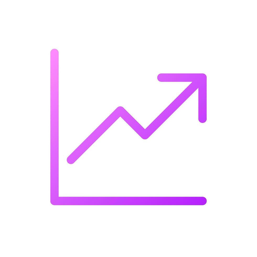 Growth pixel perfect gradient linear ui icon. Business analytics. Progress forecast. Improvement. Line color user interface symbol. Modern style pictogram. Vector isolated outline illustration