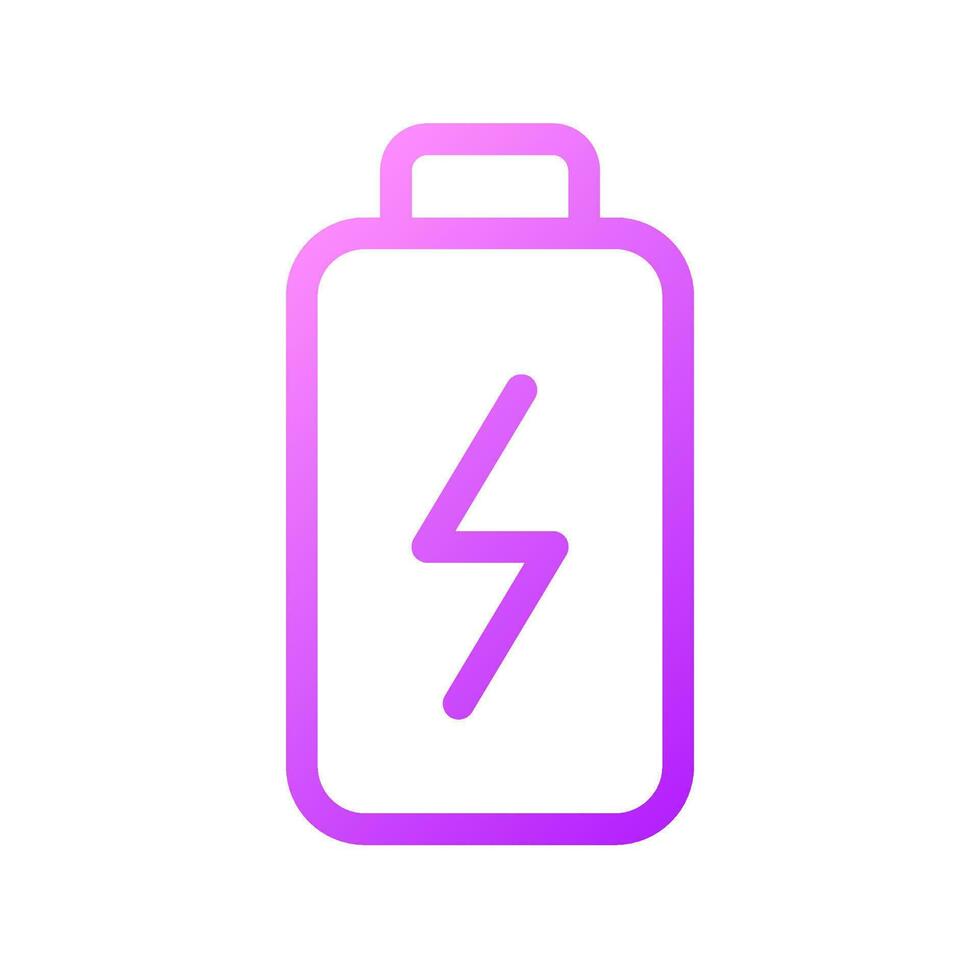 Battery pixel perfect gradient linear ui icon. Accumulator. Physical strength and activity. Vitality. Line color user interface symbol. Modern style pictogram. Vector isolated outline illustration