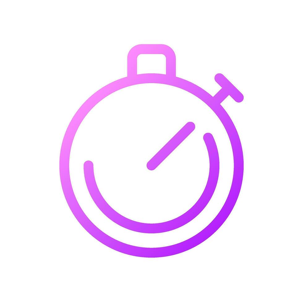 Stop watch pixel perfect gradient linear ui icon. Countdown tool. Note time. Sport competition. Deadline. Line color user interface symbol. Modern style pictogram. Vector isolated outline illustration