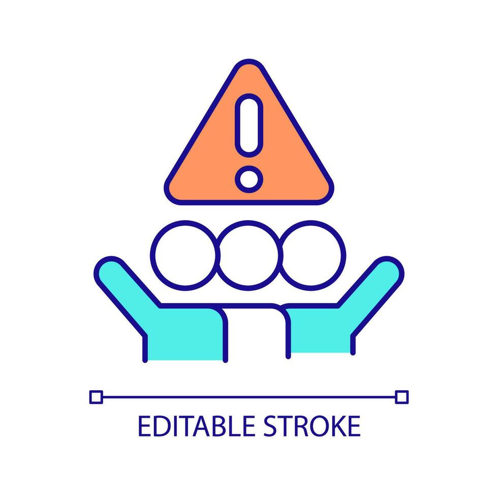 Customers requirements RGB color icon. Misunderstanding with audience. Unsatisfied clients. Isolated vector illustration. Simple filled line drawing. Editable stroke