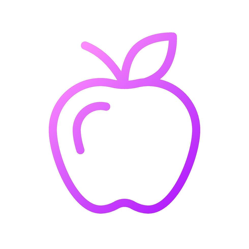 manzana píxel Perfecto degradado lineal ui icono. delicioso y dulce fruta. sano alimento. Fresco producto. línea color usuario interfaz símbolo. moderno estilo pictograma. vector aislado contorno ilustración