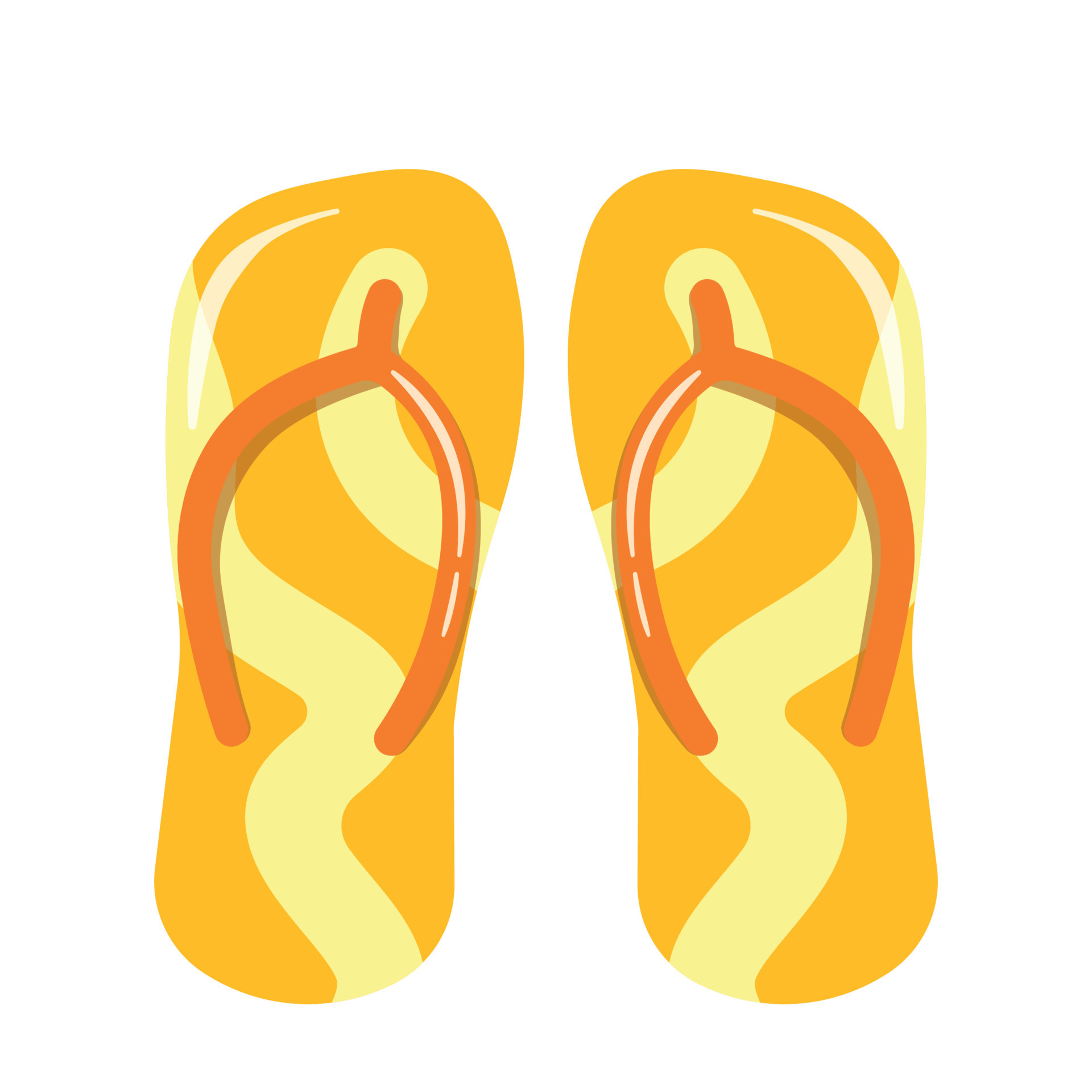 Yellow Flip Flop Slippers Icon Clipart for Beach Summer Doodle Vector ...