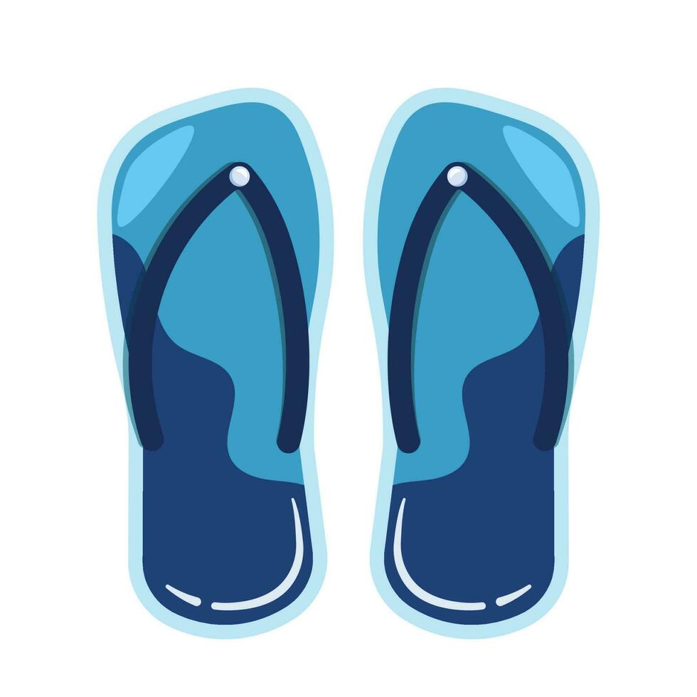 Flip Flop Slippers Animated Cartoon for Summer Doodle Vector ...