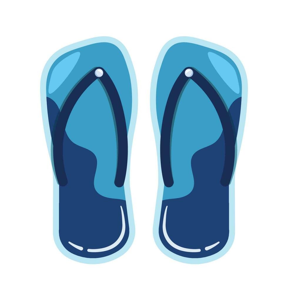 Flip Flop Slippers Animated Cartoon for Summer Doodle Vector Illustration