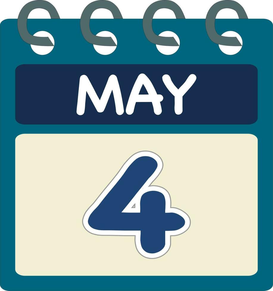4to de mayo calendario vector ilustración.