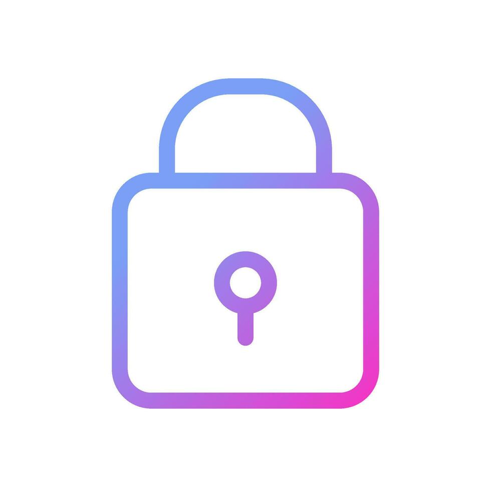 Padlock pixel perfect gradient linear ui icon. Closed access to sensitive data. Cyber security. Line color user interface symbol. Modern style pictogram. Vector isolated outline illustration