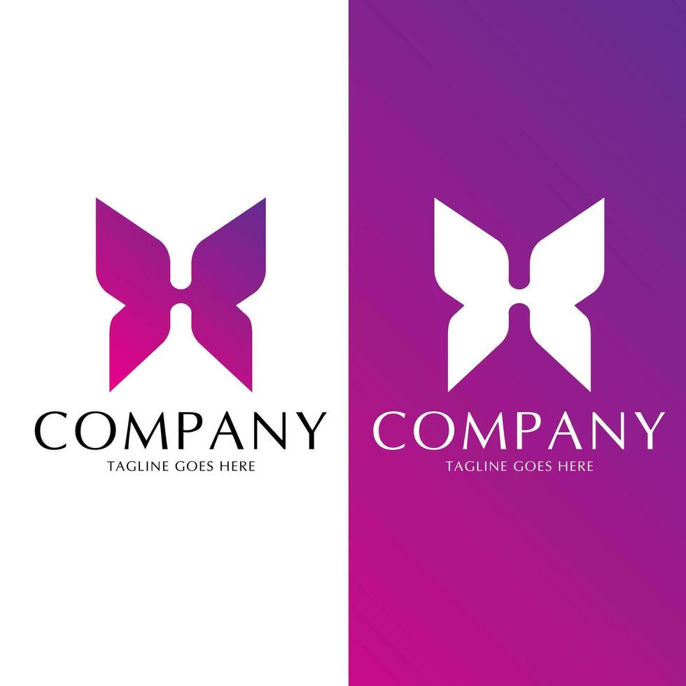 H letter based Butterfly logo concept vector