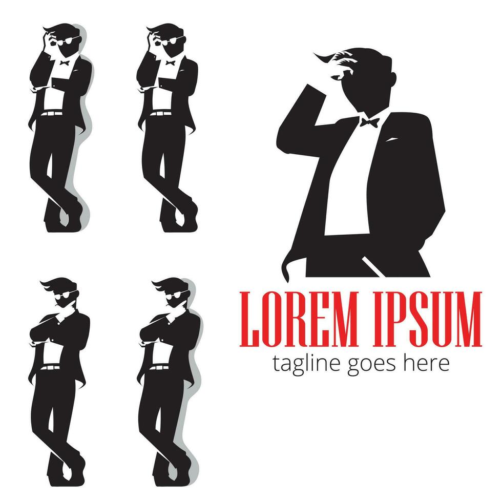 Gentleman in silhouette symbol vector