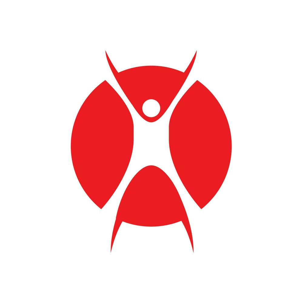 X logo letter based. X human, jumping jack logo vector